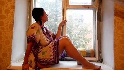 Busty Milf - Pissing Fetish On The Windowsill Busty Milf With Hairy Pussy Freaks - hclips.com