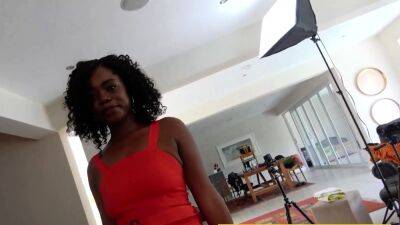 Job Interview - Ebony Milf - Natural Ebony MILF taking White Cock in Job Interview - drtuber.com