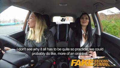 Jasmine Jae - Busty Milf - Fake Driving lesbian sex with hot Australian babe and busty milf - veryfreeporn.com - Australia - Britain