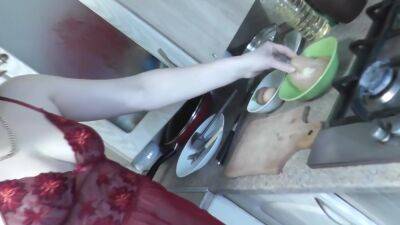 In Kitchen Mommy Milf Dubarry Transparent Negligee Without Panties Prepares Next Dish. Nude Cooking - hclips.com - Russia