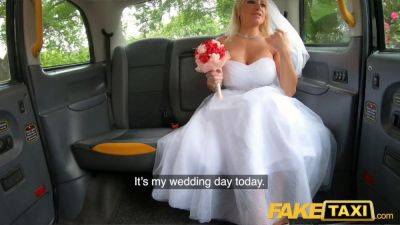 Spades - Tara - British MILF Tara Spades gets creampied on her wedding day by fake taxi driver - sexu.com - Britain