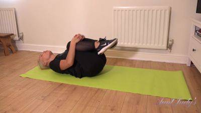 49yo Petite Blonde Milf Francescas Yoga Workout - Aunt Judys - hclips.com - Britain