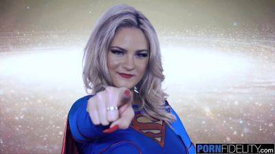 Watch this blonde MILF cosplay as a super girl and take it deep in her ass - sexu.com